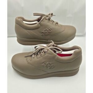 PW Minor Leisure Fall Taupe Leather Walking Shoes Womens 10 3W Wide 77309